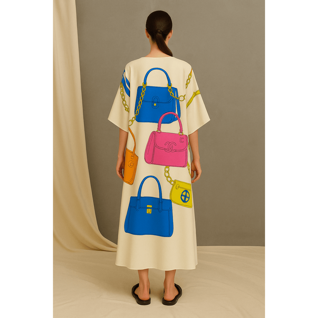 Ivy Ekong Cairo Luxe Handbag Print Silk Caftan