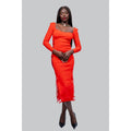 Ivy Ekong Christina Side Lace Midi Dress