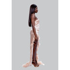 Ivy Ekong Kimora Strapless Long Feather Dress