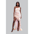 Ivy Ekong Kimora Strapless Long Feather Dress
