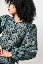 Louche Clementine Blossom Jacquard Peplum Blouse