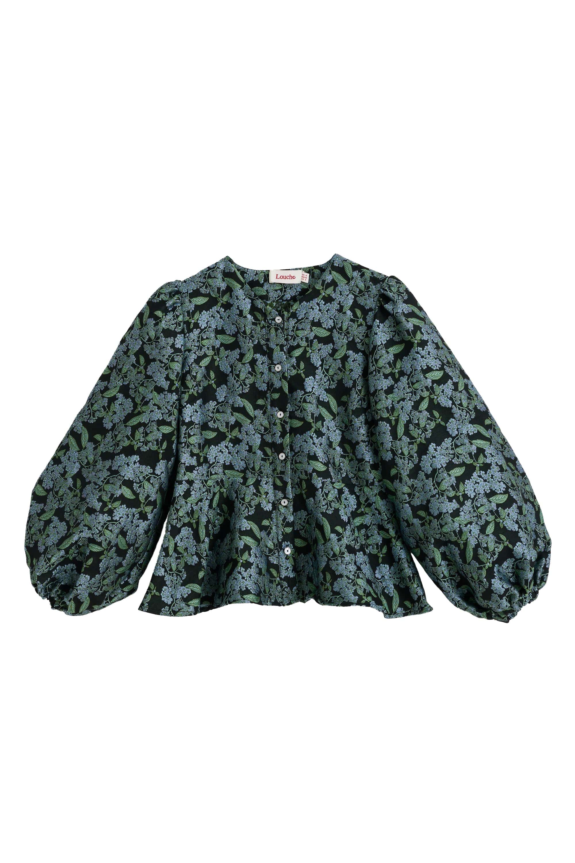 Louche Clementine Blossom Jacquard Peplum Blouse