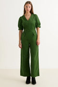 Louche Finlay Babycord V Neck Ric Rac Trim Jumpsuit