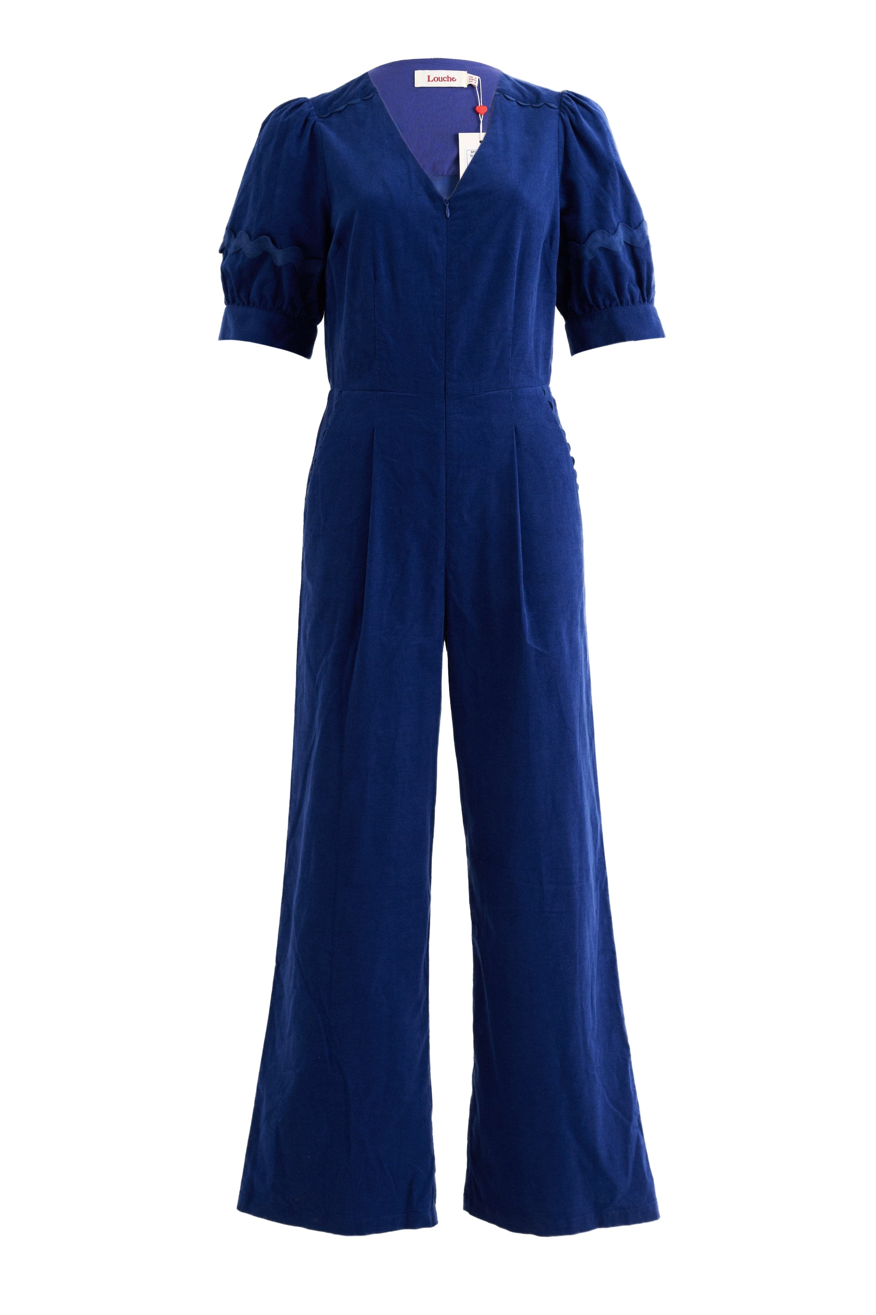 Louche Finlay Babycord V Neck Ric Rac Trim Jumpsuit