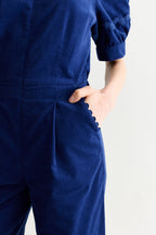 Louche Finlay Babycord V Neck Ric Rac Trim Jumpsuit