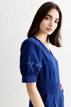 Louche Finlay Babycord V Neck Ric Rac Trim Jumpsuit