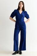 Louche Finlay Babycord V Neck Ric Rac Trim Jumpsuit