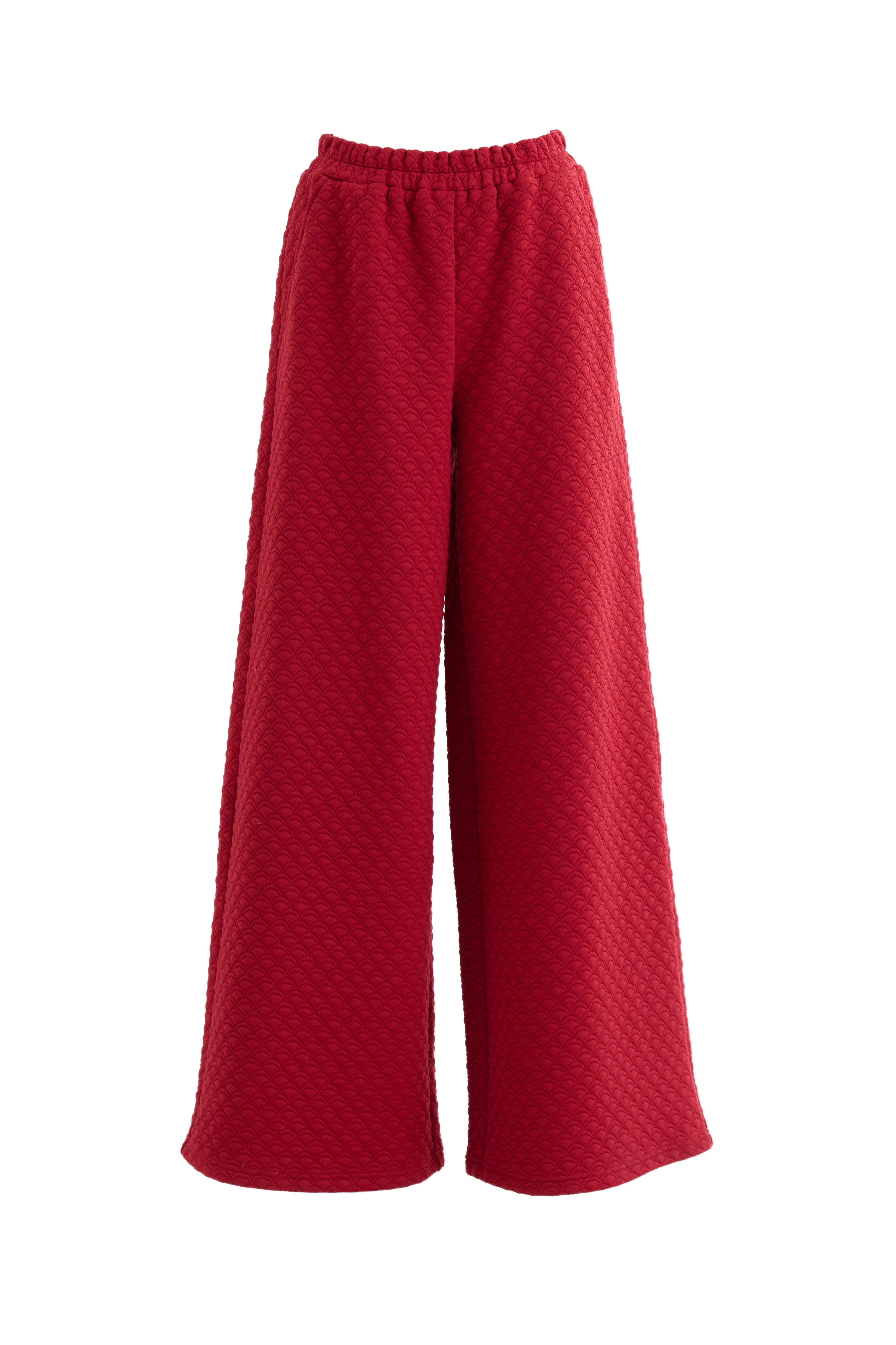 Louche Flory Scallop Quilt Wide Leg Trouser