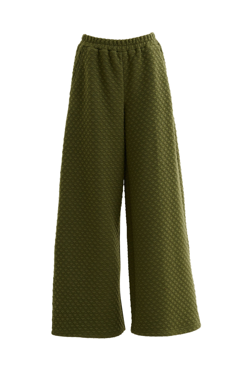 Louche Flory Scallop Quilt Wide Leg Trouser