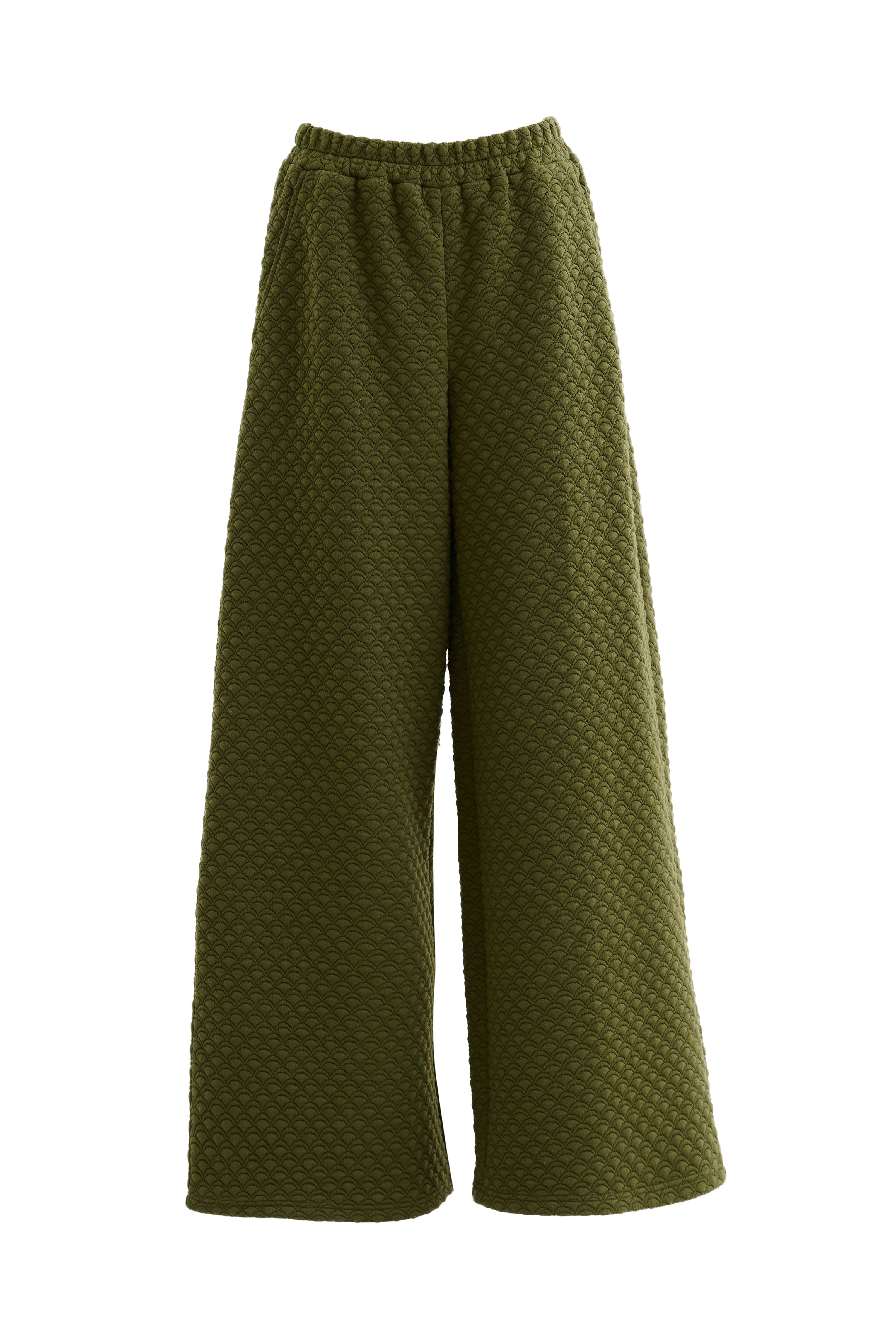 Louche Flory Scallop Quilt Wide Leg Trouser