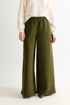 Louche Flory Scallop Quilt Wide Leg Trouser