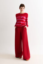 Louche Flory Scallop Quilt Wide Leg Trouser