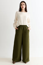 Louche Flory Scallop Quilt Wide Leg Trouser