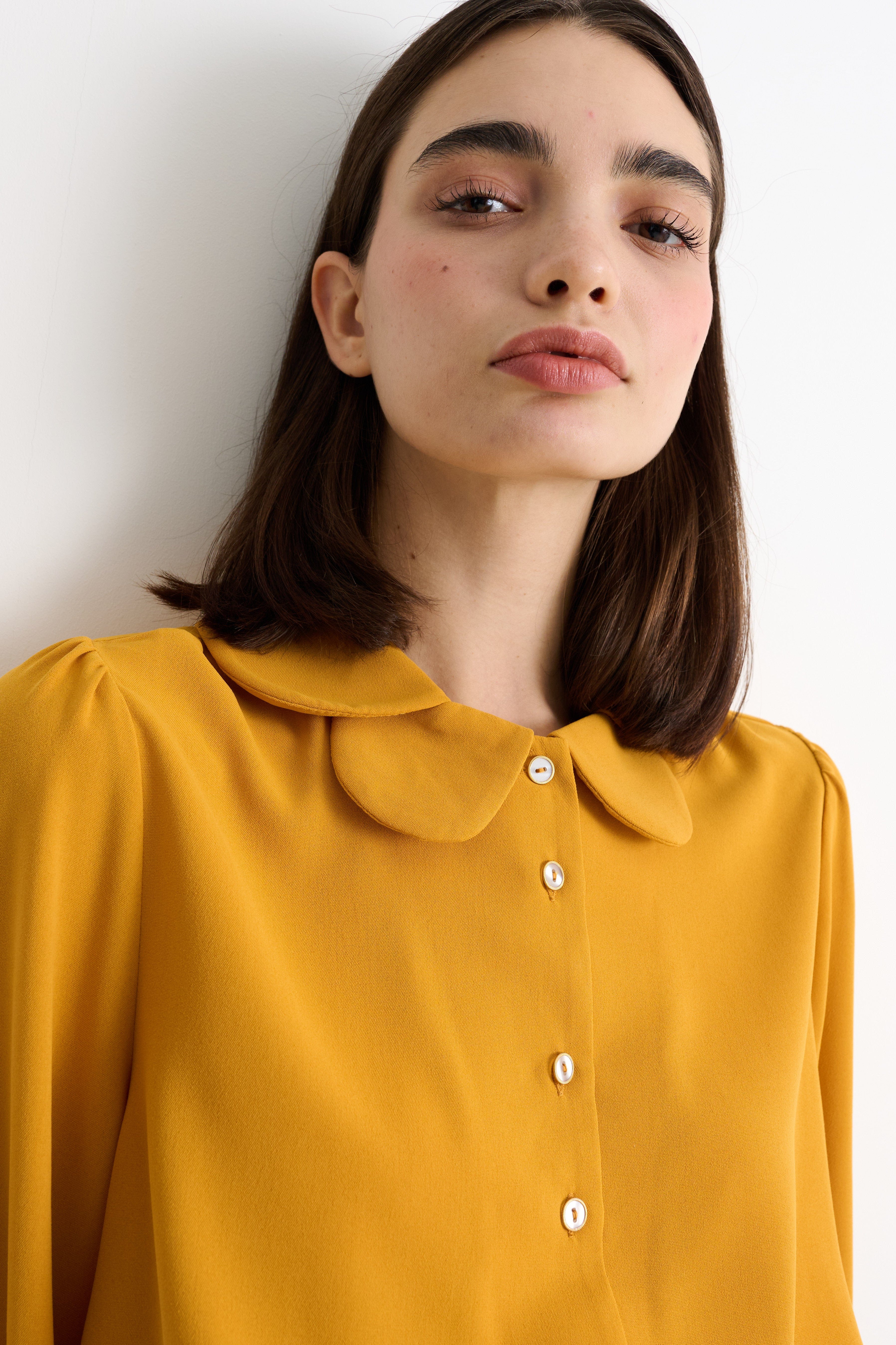 Louche Octavia Crepe Petal Collar Blouse
