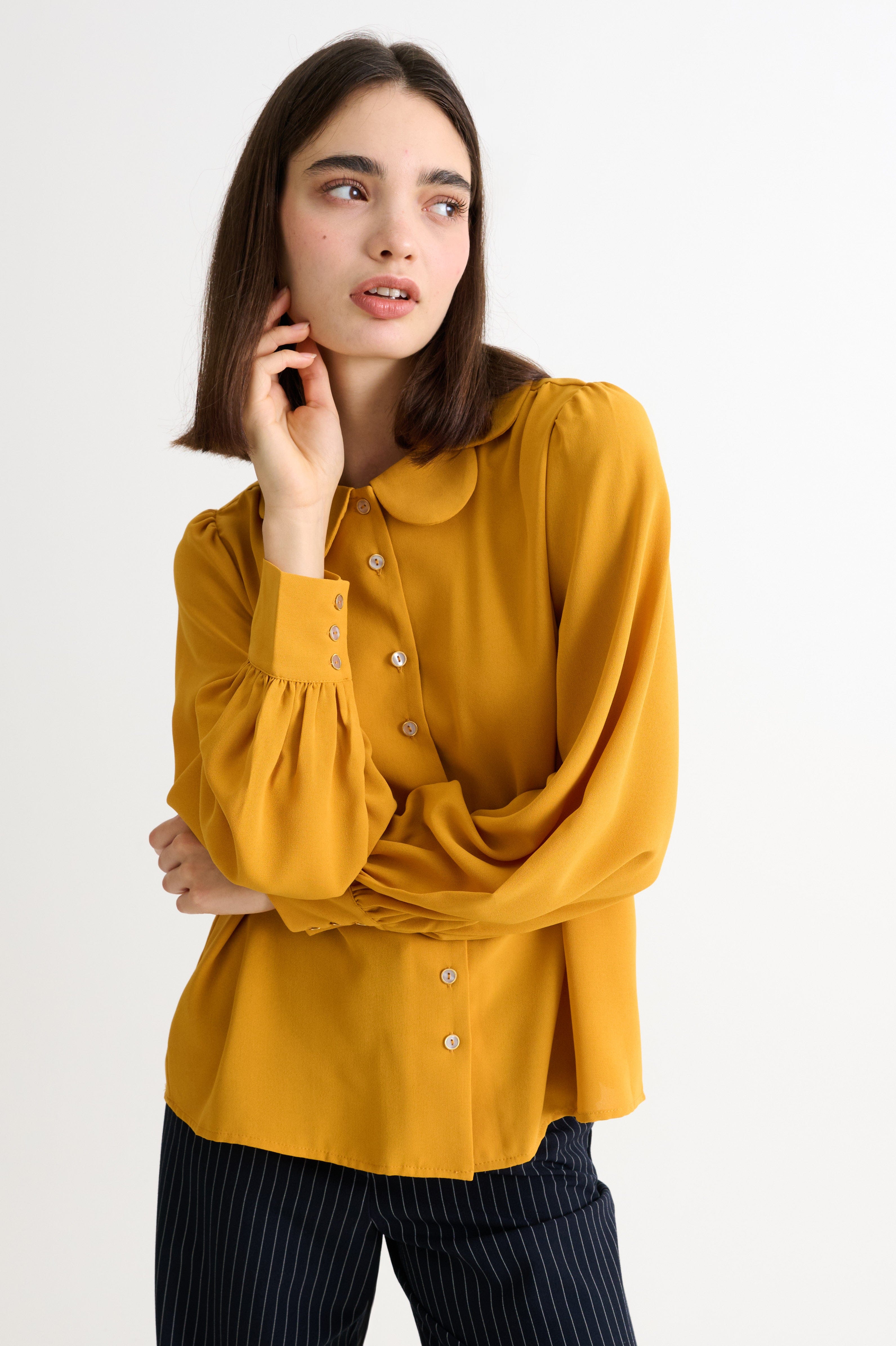 Louche Octavia Crepe Petal Collar Blouse