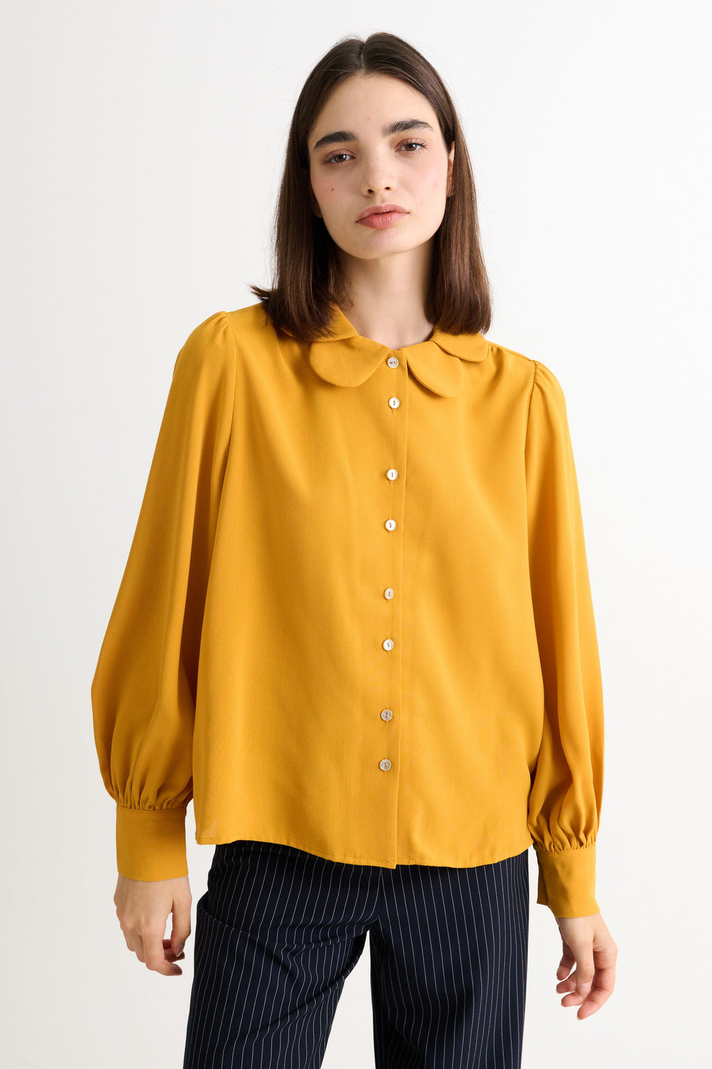 Louche Octavia Crepe Petal Collar Blouse