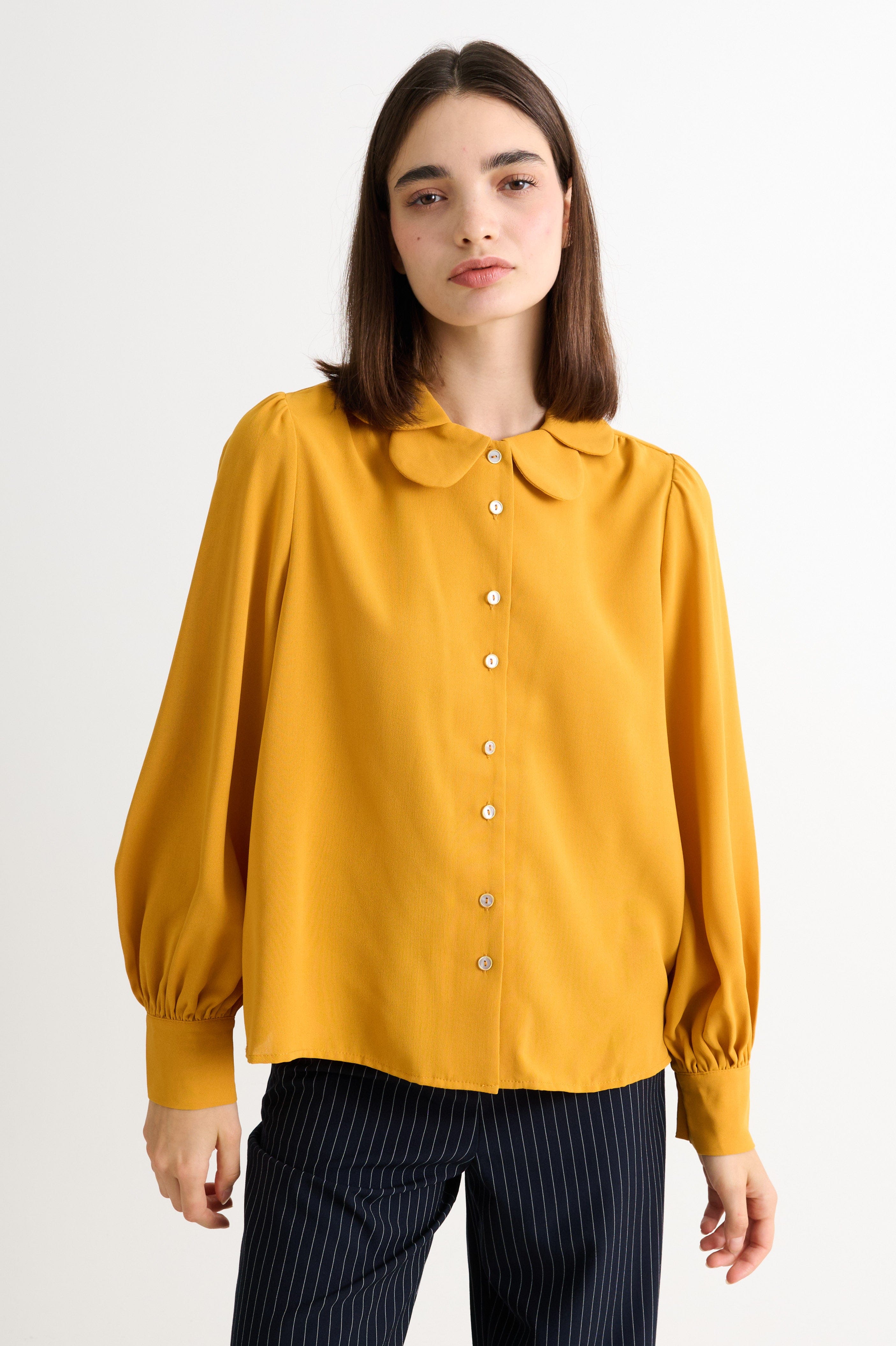 Louche Octavia Crepe Petal Collar Blouse