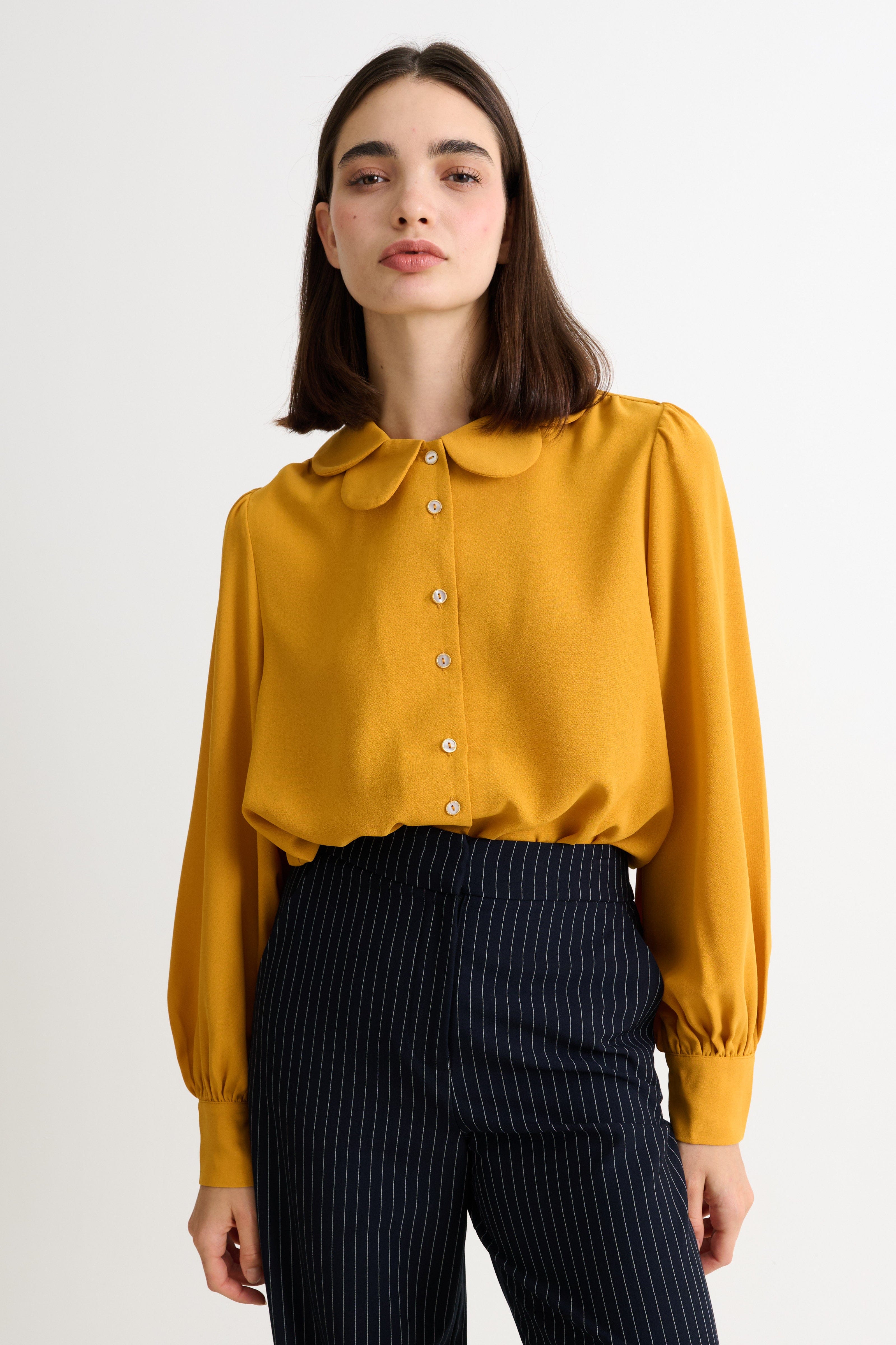 Louche Octavia Crepe Petal Collar Blouse