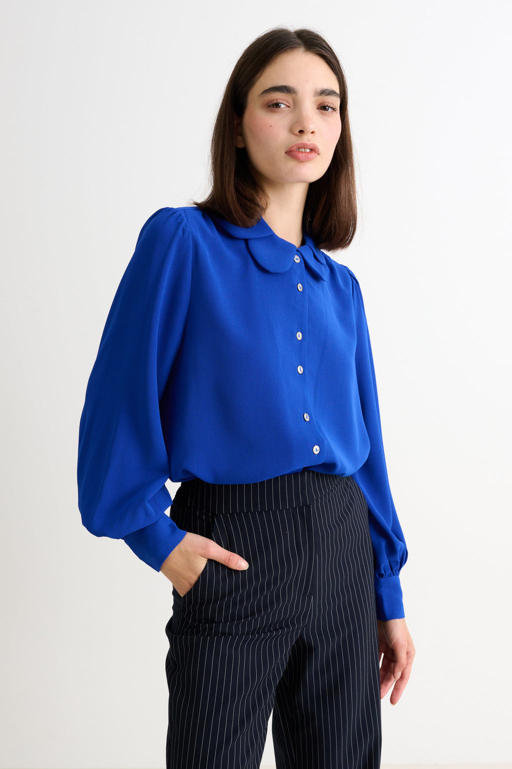 Louche Octavia Crepe Petal Collar Shirt