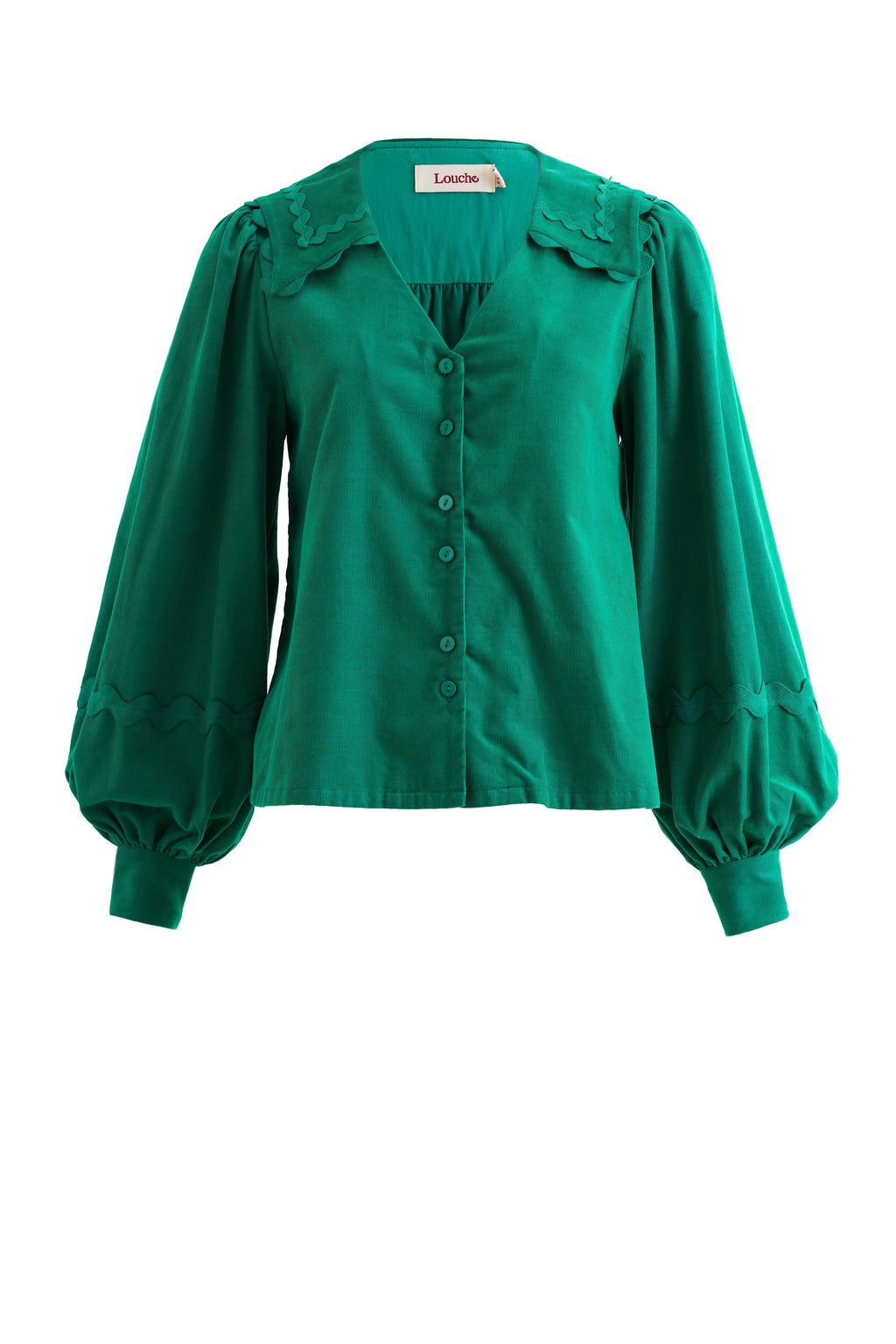 Louche Pallas Babycord Big Collar Ric Rac Trimmed Blouse