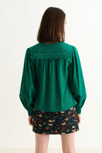 Louche Pallas Babycord Big Collar Ric Rac Trimmed Blouse