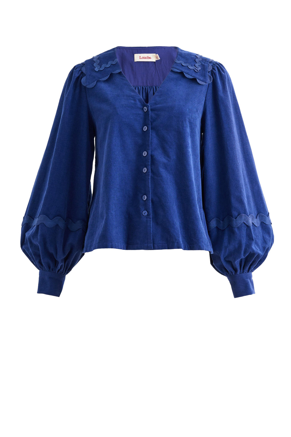 Louche Pallas Babycord Big Collar Ric Rac Trimmed Blouse
