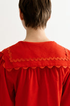 Louche Pallas Babycord Big Collar Ric Rac Trimmed Blouse
