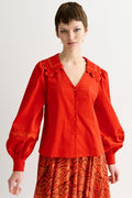 Louche Pallas Babycord Big Collar Ric Rac Trimmed Blouse