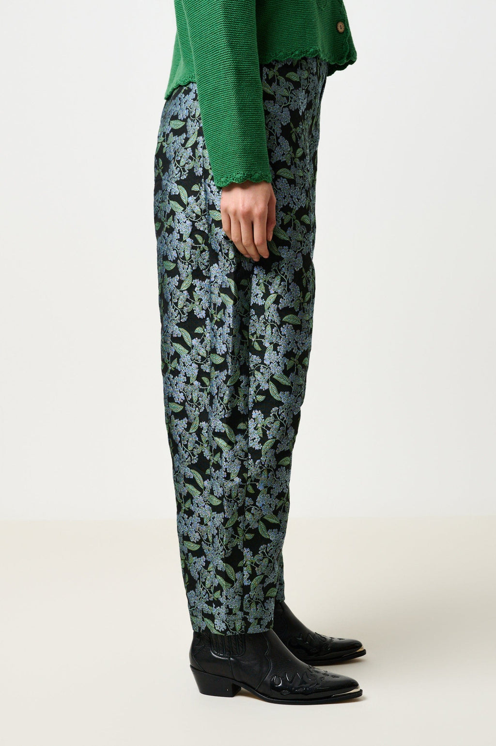 Louche Sutton Blossom Jacquard Barrel Trouser