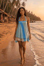 Meraki Beach Lila Recycled Silk Wrap Beach Skirt/Mini Dress