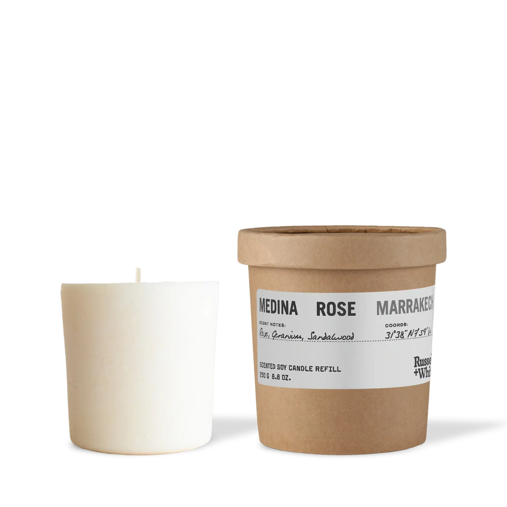 Russell + White Medina Rose Scented Soy Candle Refill